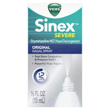 Vicks Sinex Severo frente de envase para alivio rápido