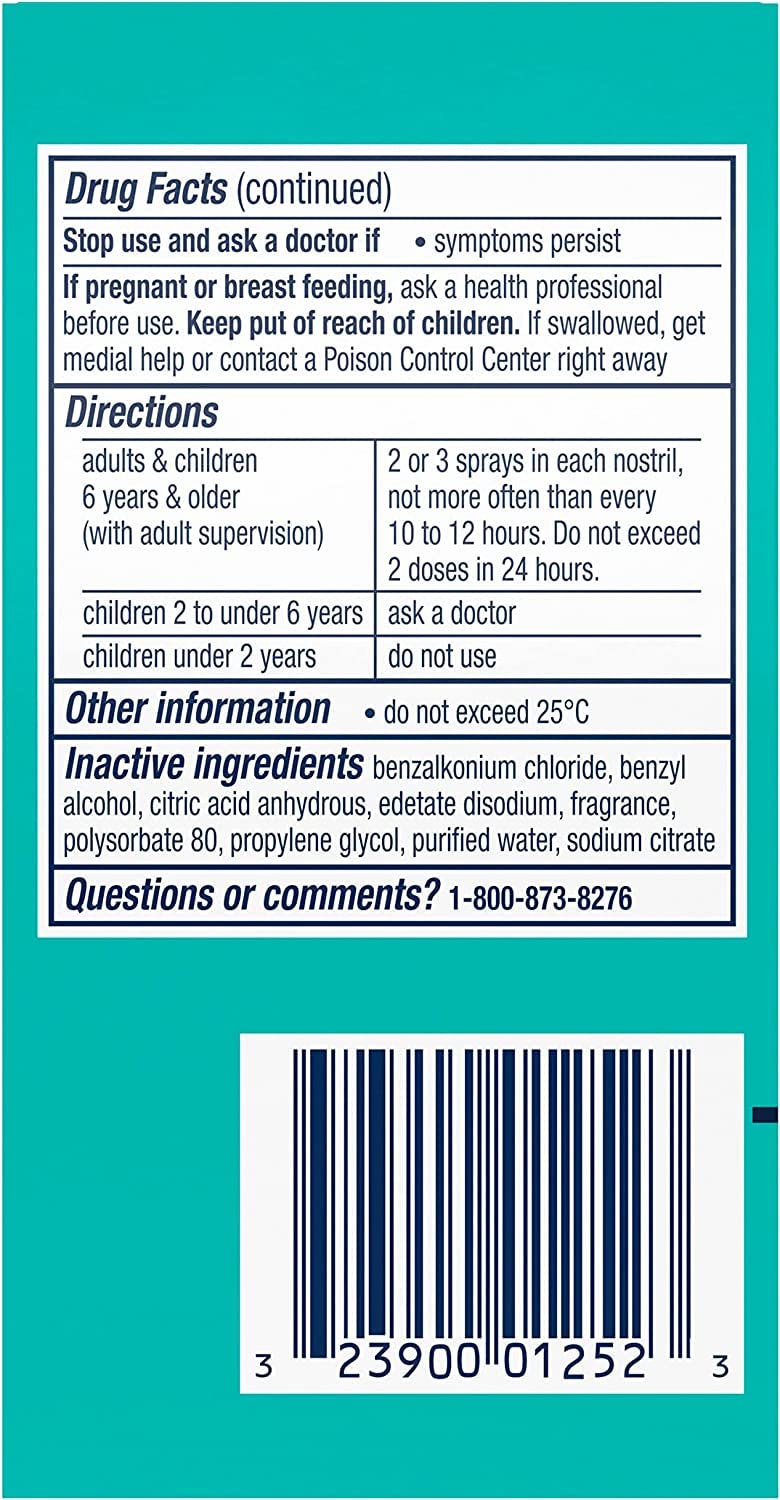 Vicks Sinex Severo instrucciones claras en la caja