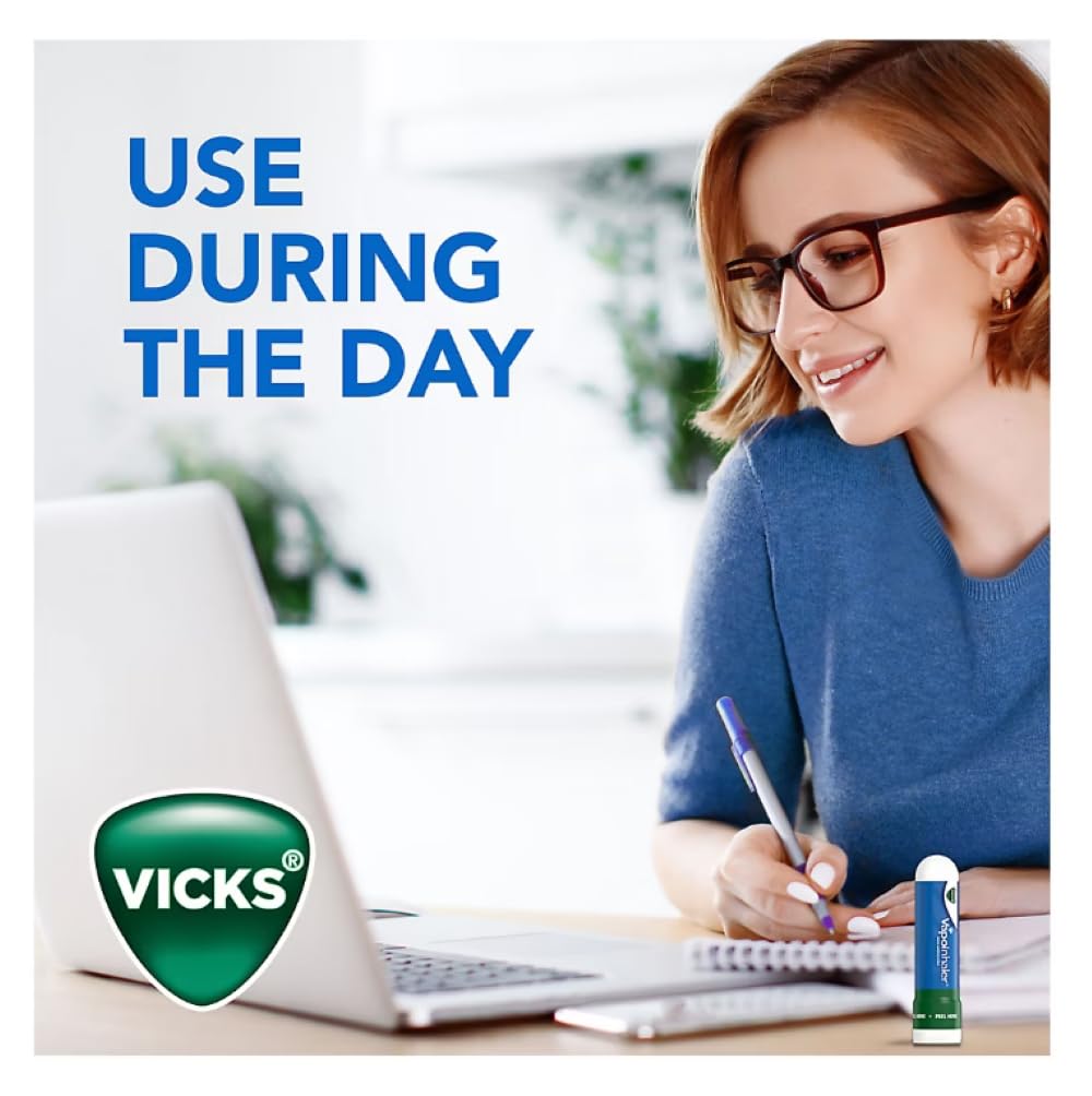 Vicks VapoInhaler sin medicamento, opción segura para uso diario.