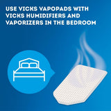 Vicks VapoPads duración de hasta ocho horas mantiene el ambiente cómodo