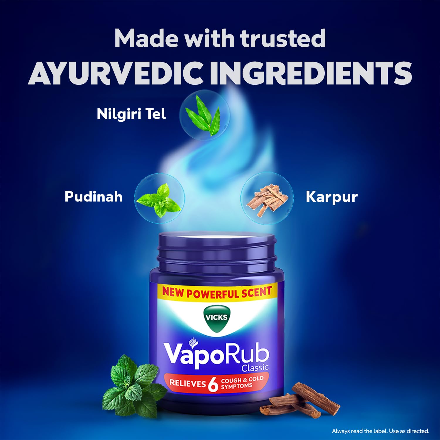 Vicks Vaporub aroma potente facilita la relajación respiratoria