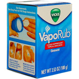 Embalaje compacto de Vicks Vaporub para almacenamiento sencillo en el botiquín.
