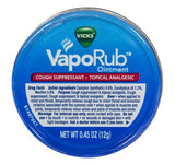 Vicks Vaporub en lata de 12 g para viaje, alivio temporal de congestión.