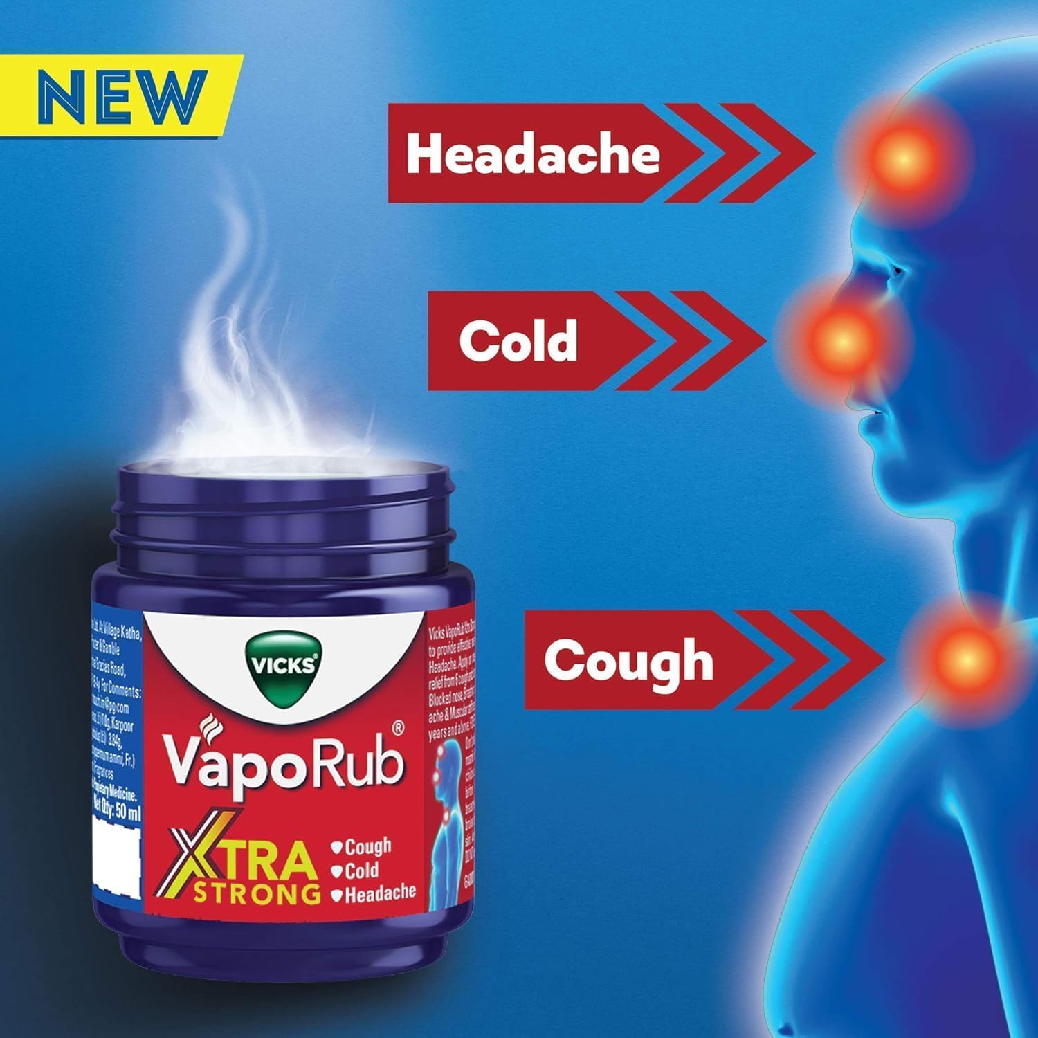 Vicks VapoRub en caja y tubo, cómodo de usar