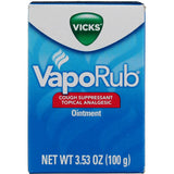 Vicks Vaporub ungüento de 100 g en empaque de tres para el botiquín familiar.