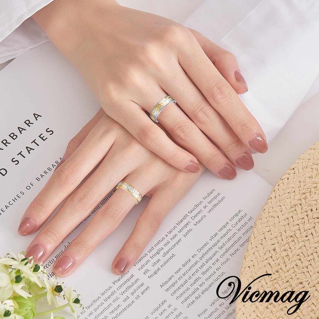 Vicmag anillo magnético de cobre, regalo perfecto para mujer.