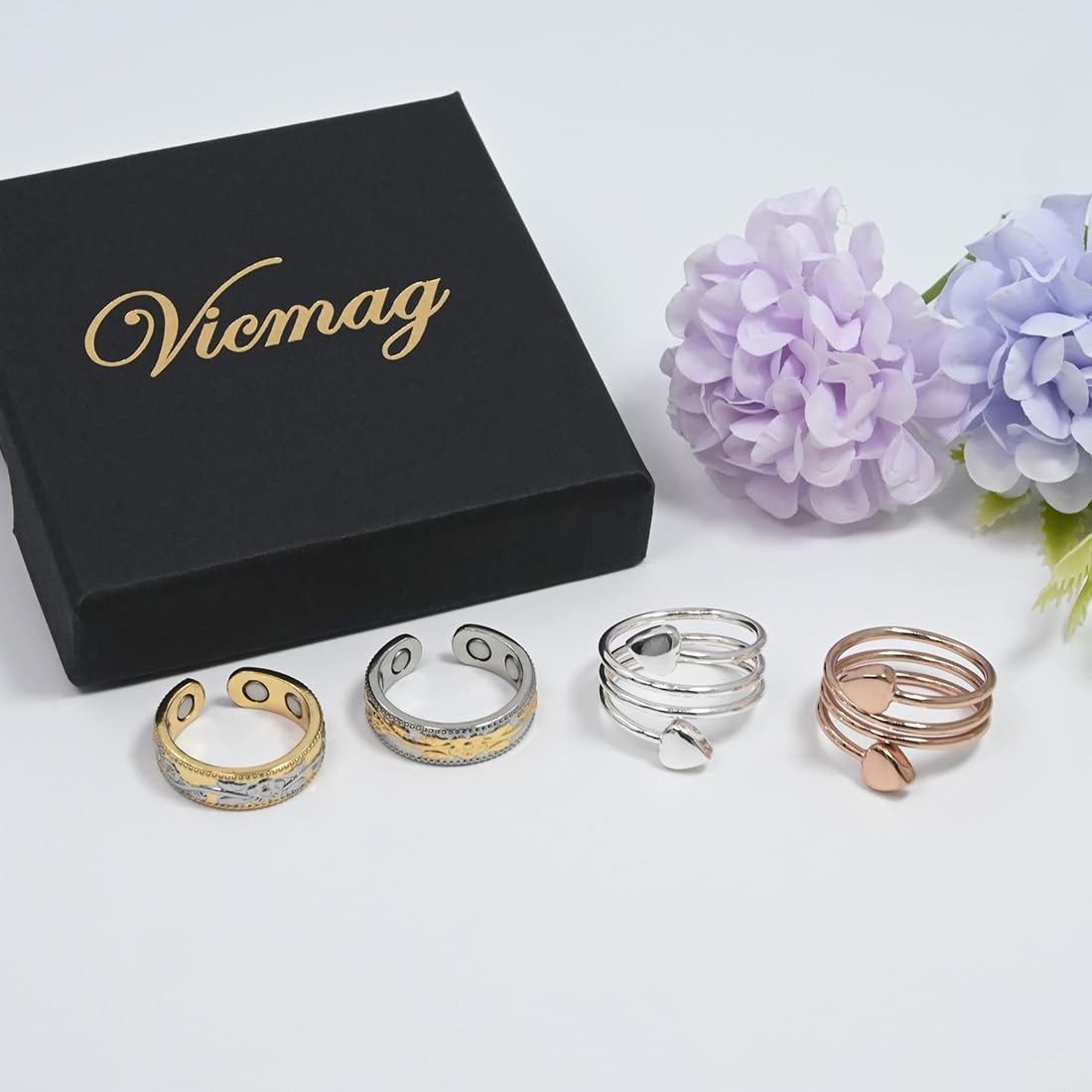 Vicmag anillo de cobre magnético para uso diario, ligero y cómodo.