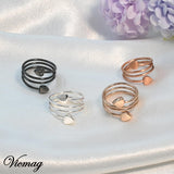 Vicmag conjunto de 4 anillos magnéticos de cobre para looks variados.