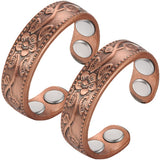 Vicmag anillo magnético de cobre para mujer, enfoque detalle, posible equilibrio diario.