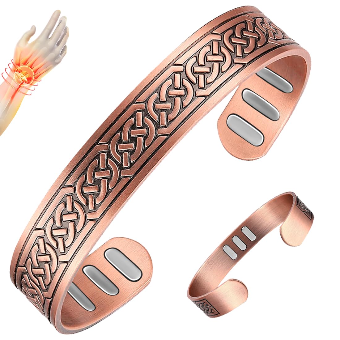 Brazalete Vicmag de cobre con diseño arbol de la vida para estilo diario