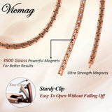 Vicmag conjunto collar y anillo cobre, diseño moderno con eslabones cuadrados.