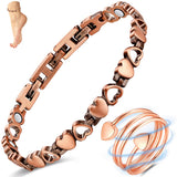 Vicmag pulsera-ankleta de cobre magnética con diseño de corazones para uso diario y comodidad.