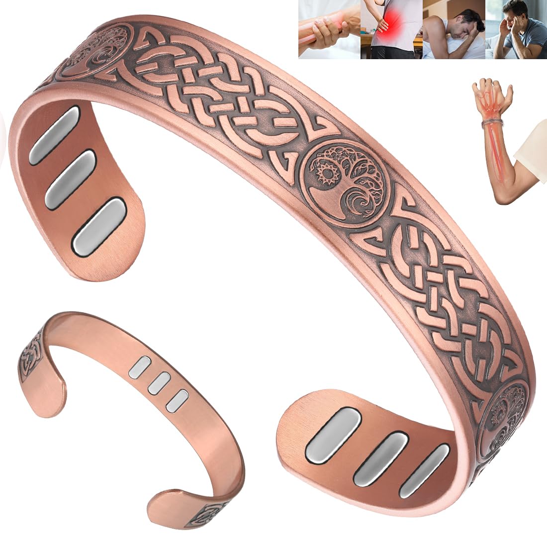 Pulsera Vicmag cobre con 9 imanes 5000 gauss para uso diario