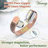 Vicmag pulsera de cobre con ajuste abierto para talla precisa
