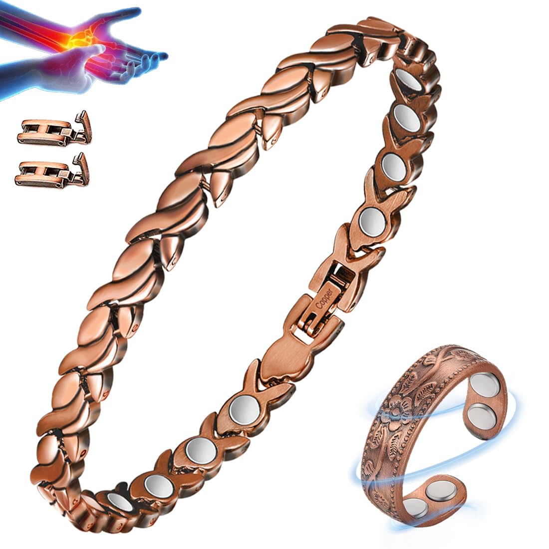 Vicmag pulsera magnética de cobre con diseño elegante para uso diario.