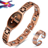 Vicmag pulsera magnética de cobre, cierre ajustable para uso diario cómodo.
