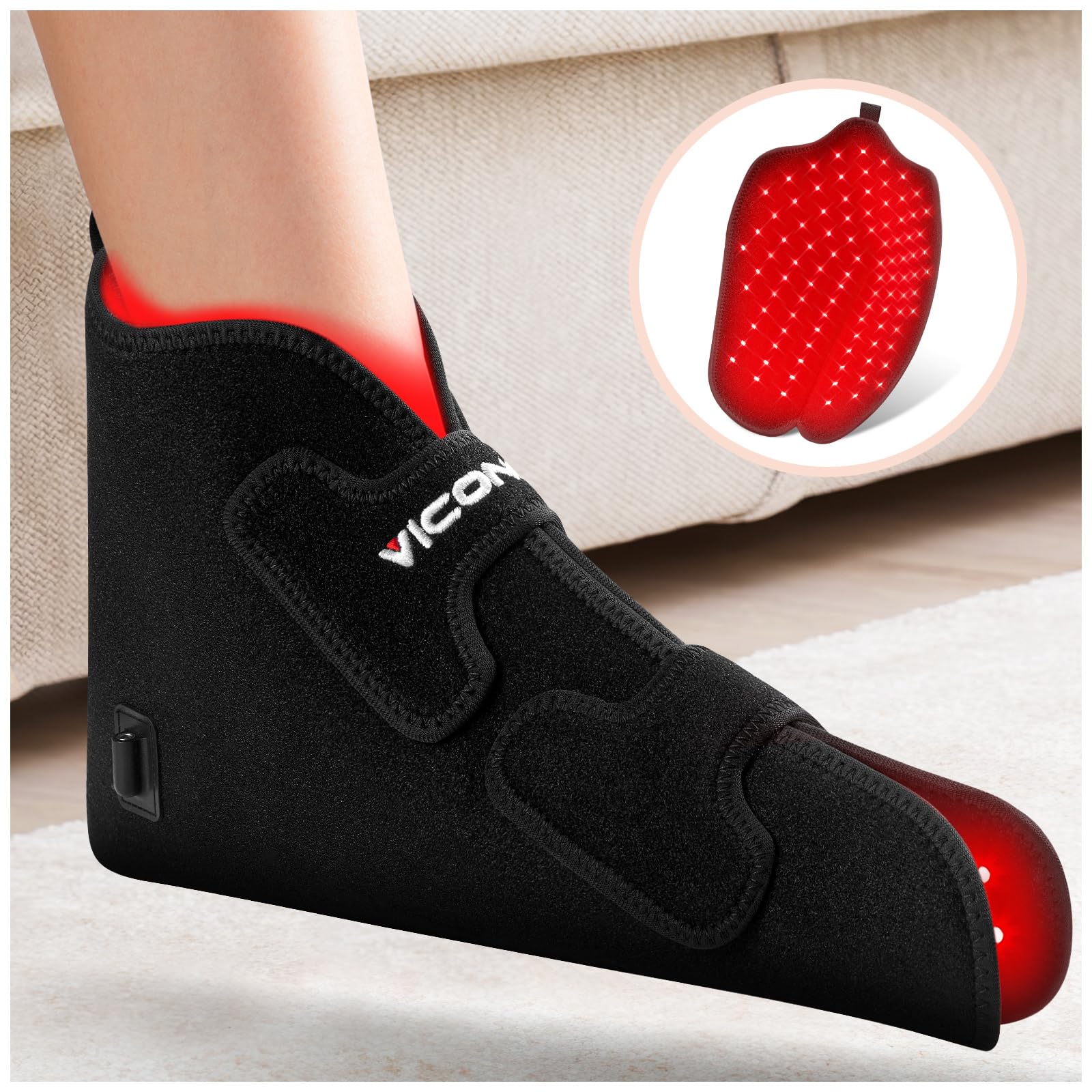Las botas Viconor de luz roja para pies ofrecen relajación y calor suave.