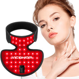 Viconor cuello-pecho con luz roja e infrarroja para cuidado de la piel en casa.