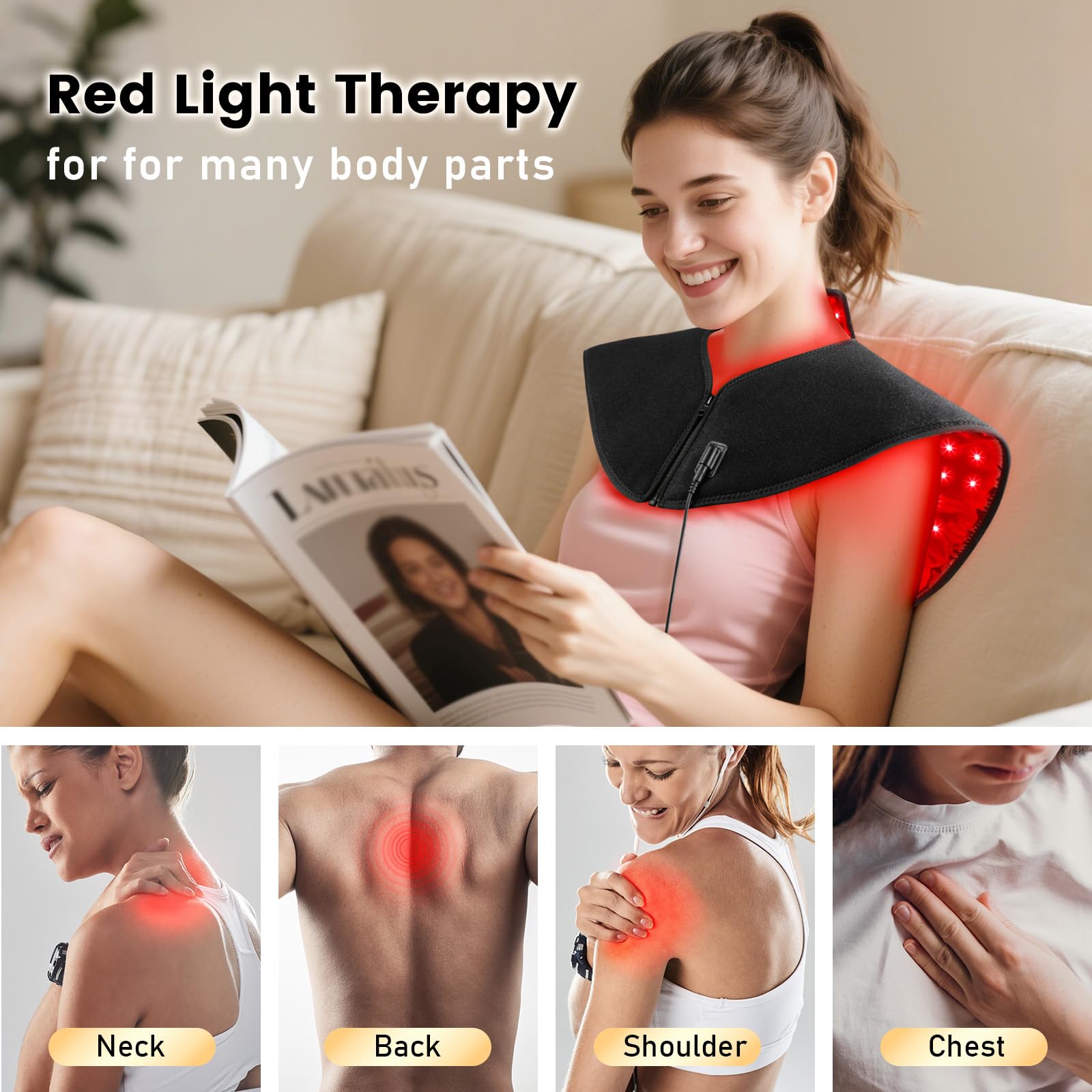 Viconor luz roja 660nm para penetración profunda en zonas cervicales.
