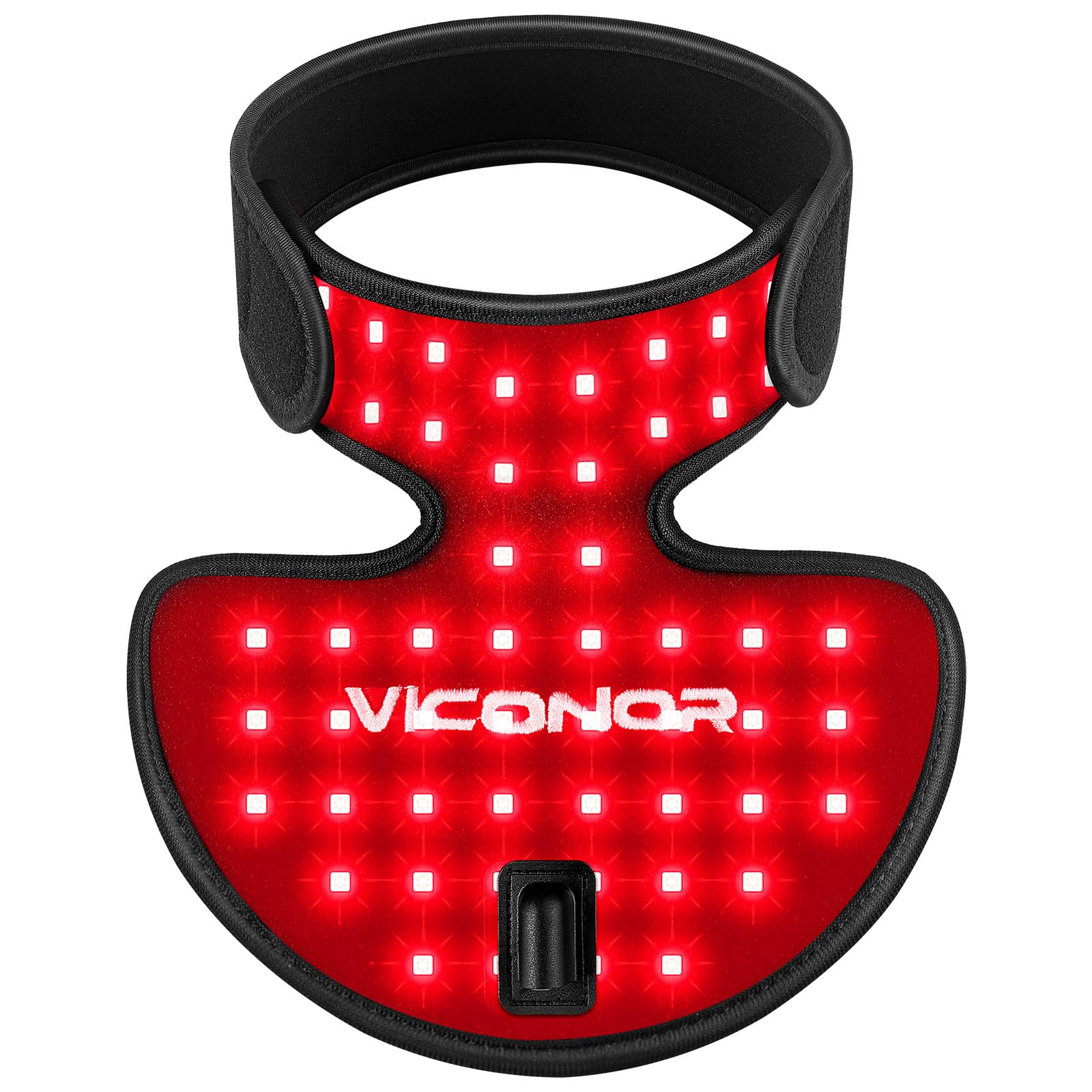 Viconor luz roja en cuello y pecho para cuidado de la piel.