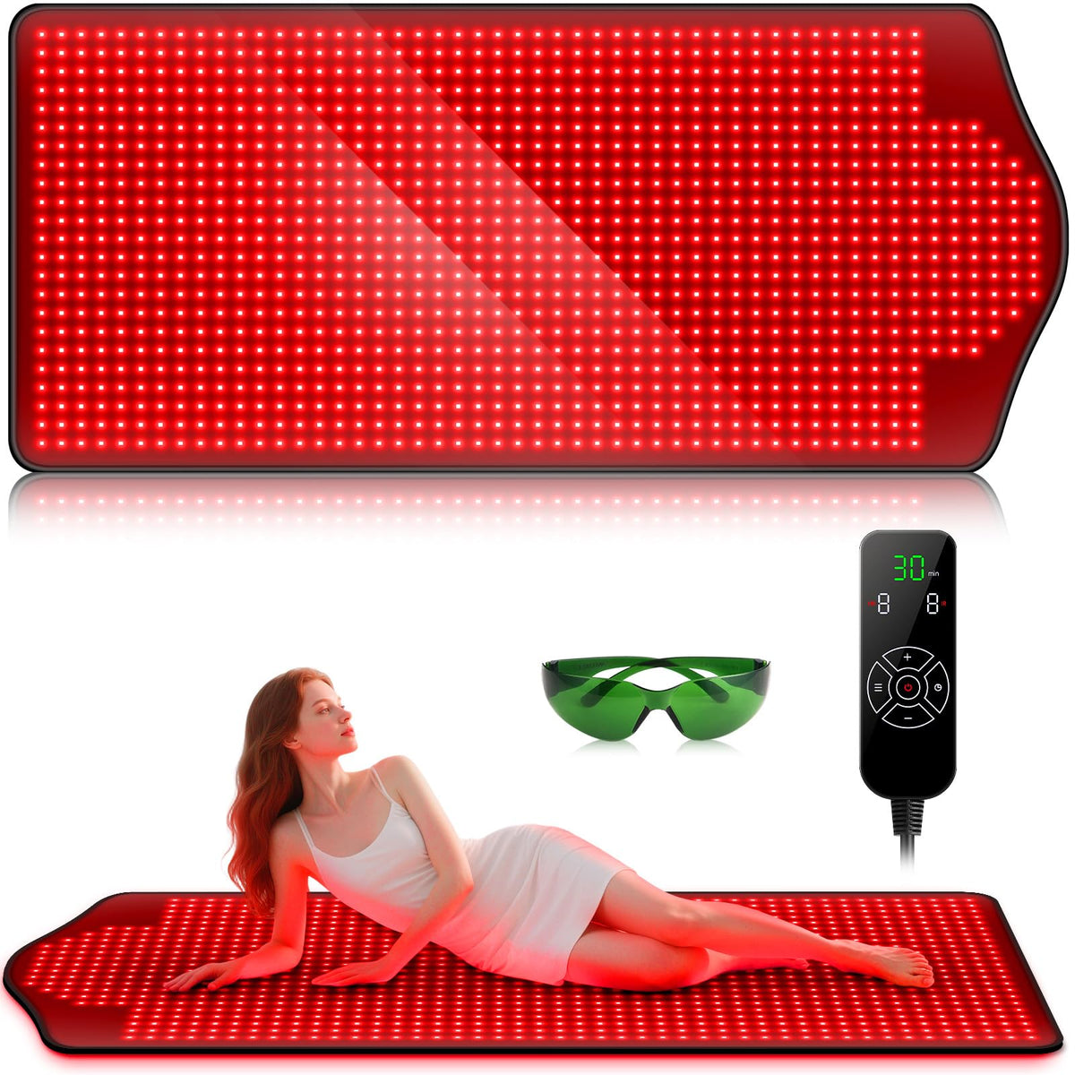 Manta Viconor de luz roja 73x32 para relajación muscular en casa.