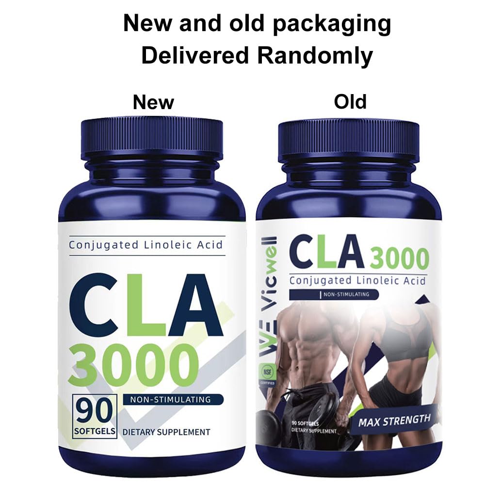 Vicwell CLA 3000mg Softgels, cápsulas: formato cómodo para llevar en tu rutina.