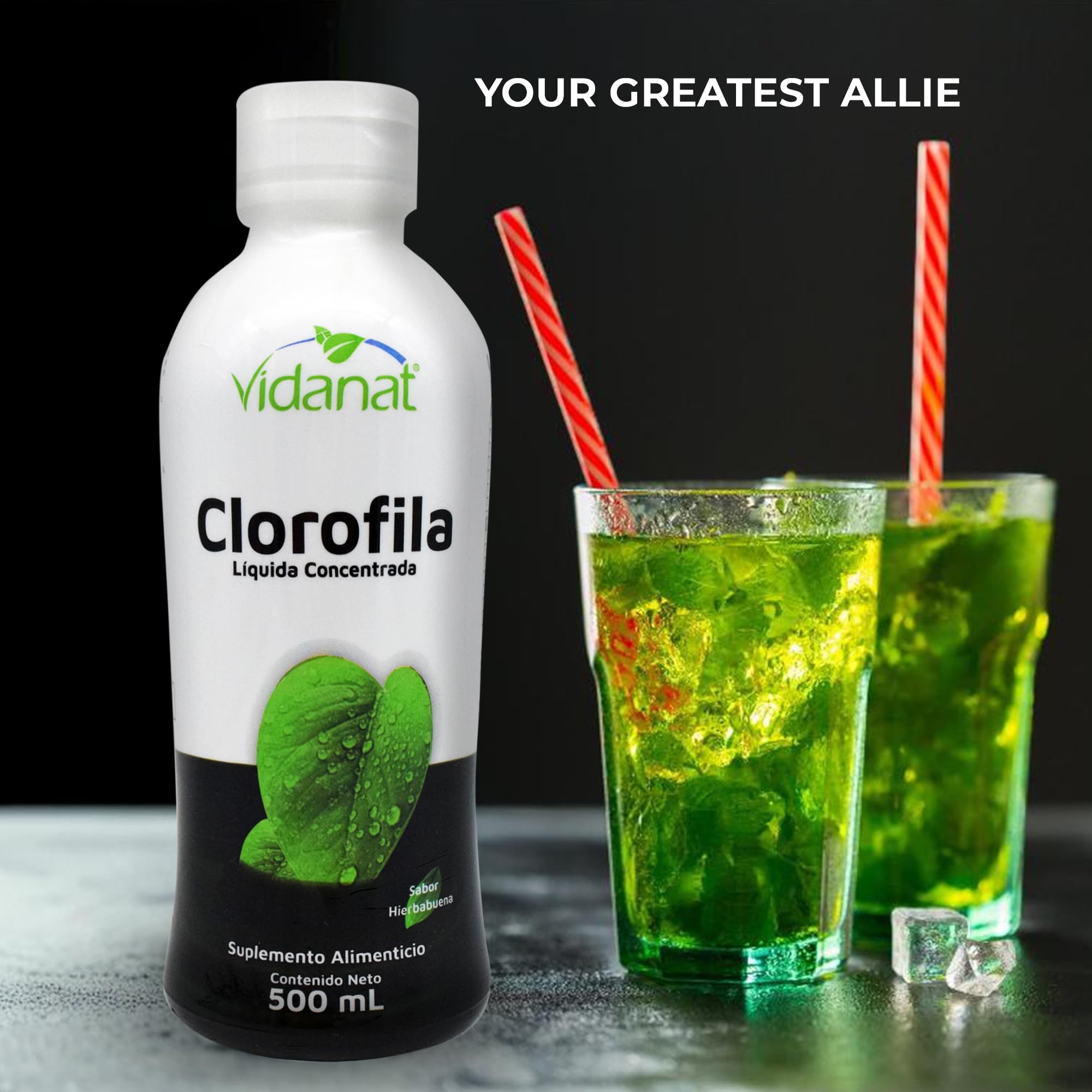 Vidanat Clorofila Líquida: preparación rápida para apoyar digestión y equilibrio.