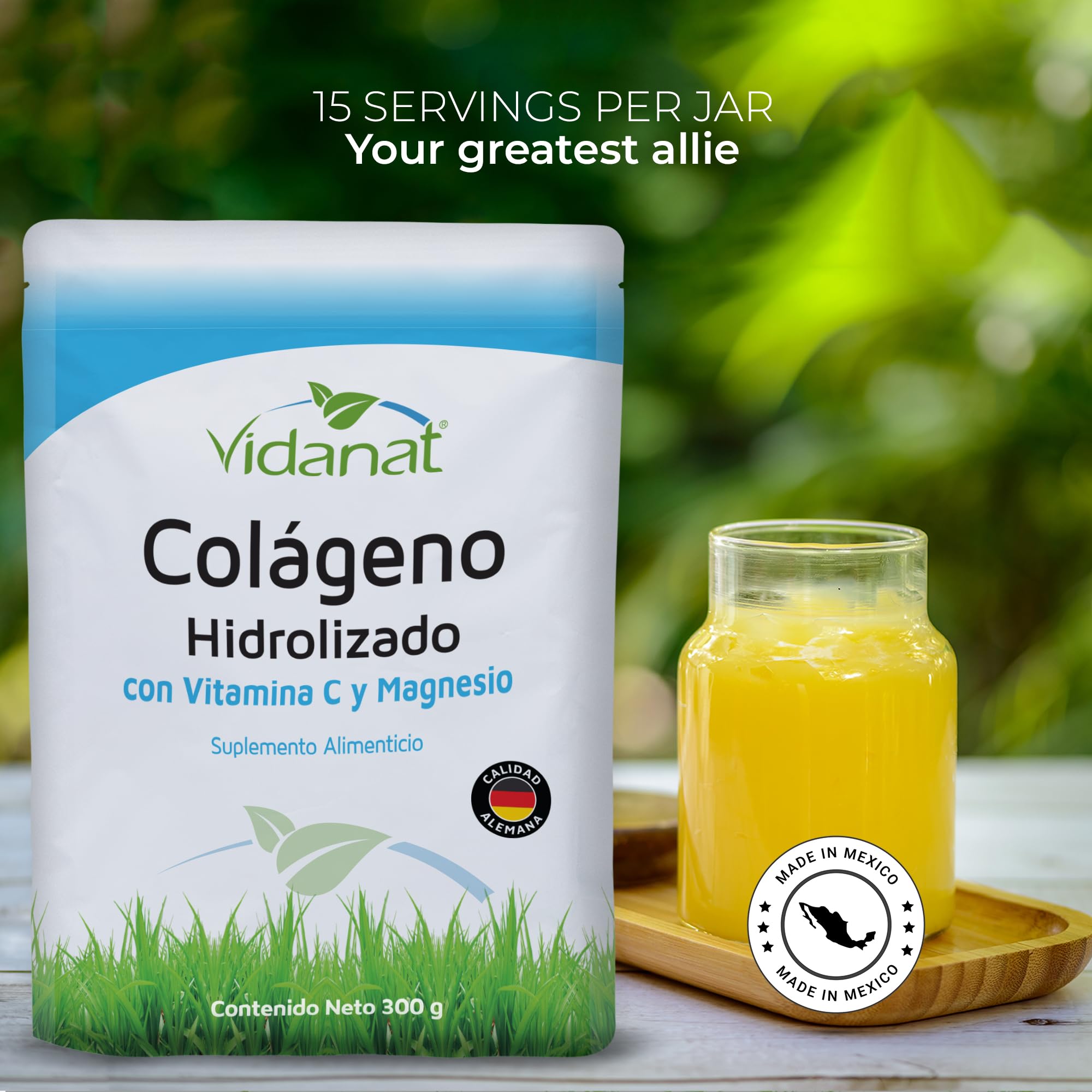 Vidanat vitaminas C y magnesio en fórmula integrada para aportar nutrientes.