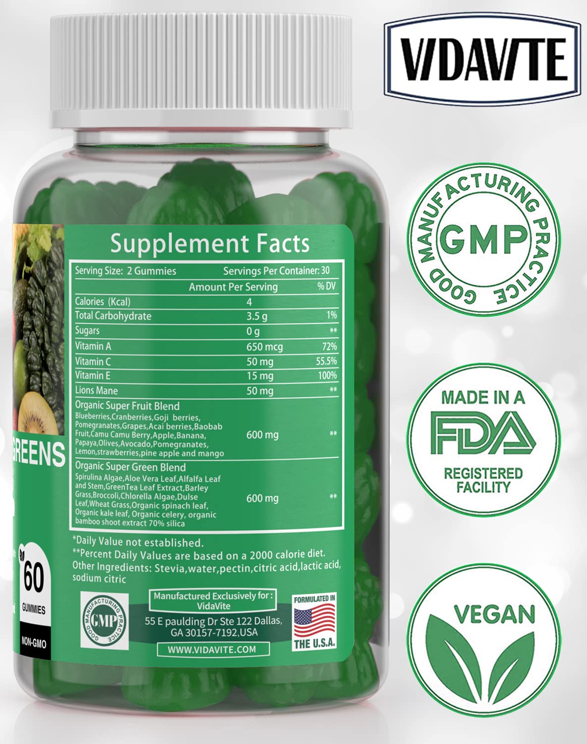 VIDAVITE gominolas aptas para adolescentes exigentes, sabor agradable.