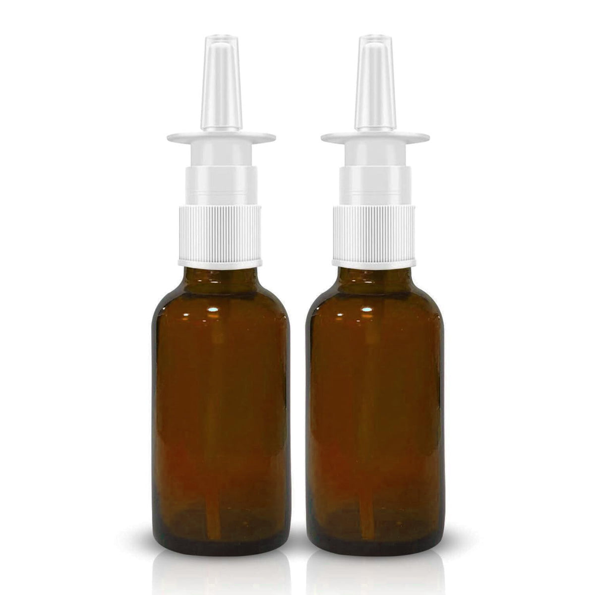 VIGOR PATH dosificador nasal de vidrio ámbar, opción portátil para soluciones salinas
