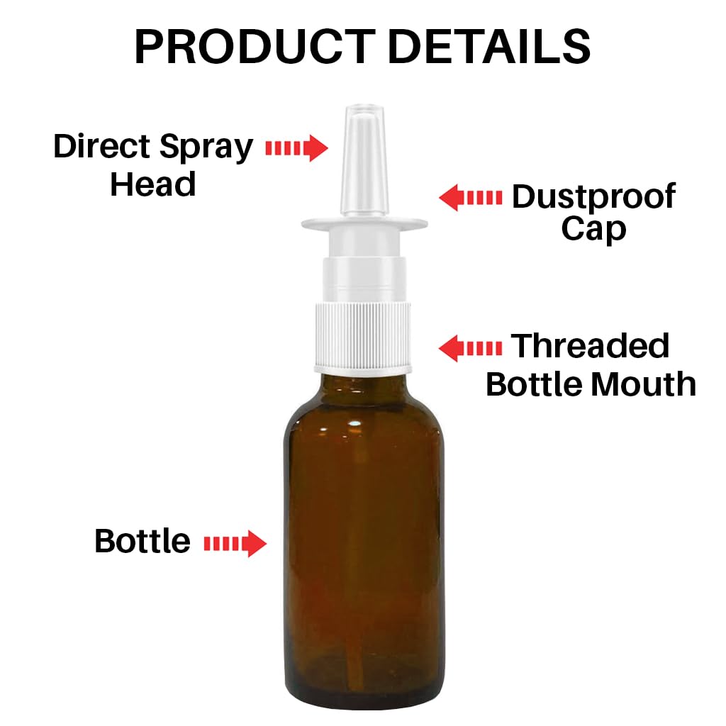 VIGOR PATH spray nasal de vidrio ámbar con tapa protectora