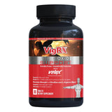 VigRX Soporte de Óxido Nítrico: botella en primer plano, enfocado en vitalidad y circulación.
