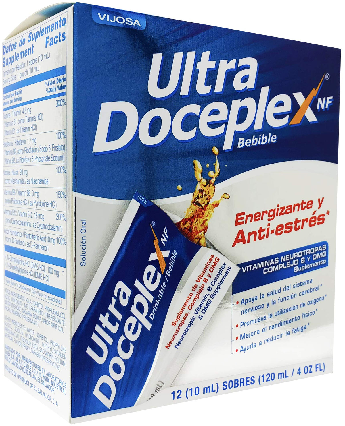 VIJOSA Ultra Doceplex Energía: bolsa portátil para energía rápida.