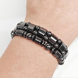 Conjunto de dos pulseras hematita magnética VIKI LYNN, opción para combinar estilos.