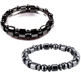 Pulsera magnética VIKI LYNN con hematita, vista frontal elegante para uso diario.