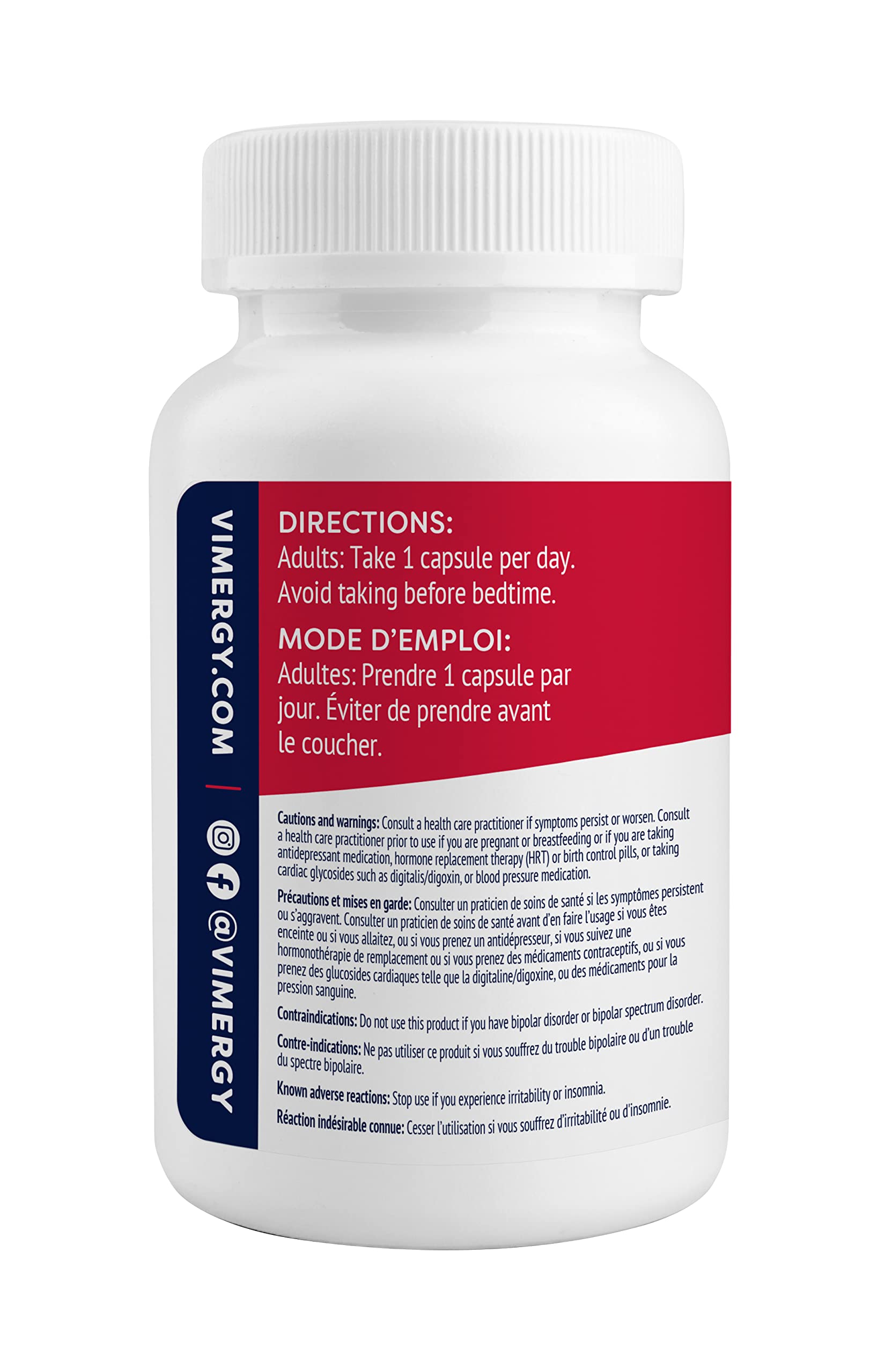 Vimergy Adapto-B Complex: etiqueta clara, ingredientes y beneficios potenciales.