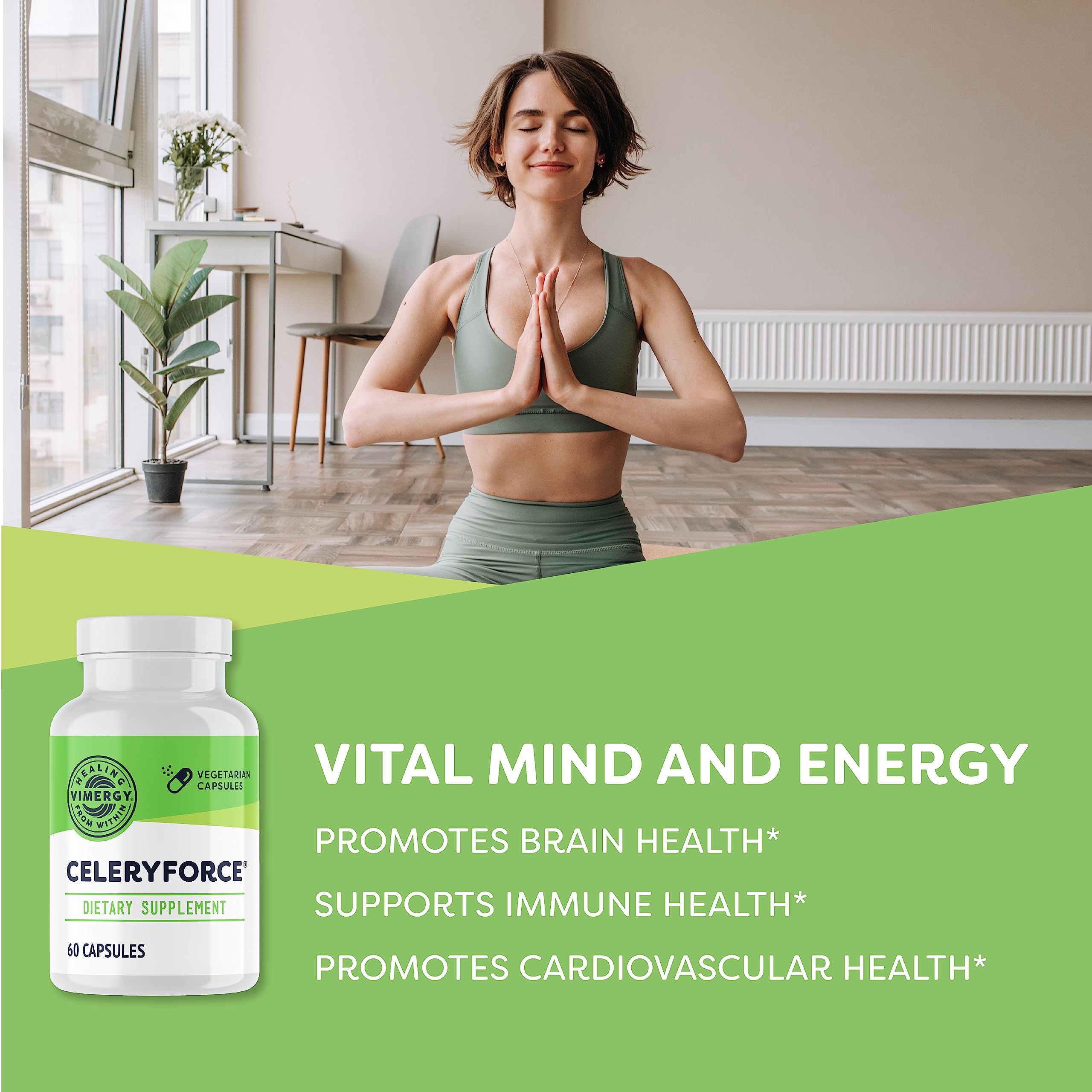 Vimergy Celeryforce: cápsulas basadas en plantas para una dieta sin gluten.