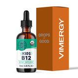 Vimergy Kids B12 orgánico en botella, apoyo al desarrollo diario.
