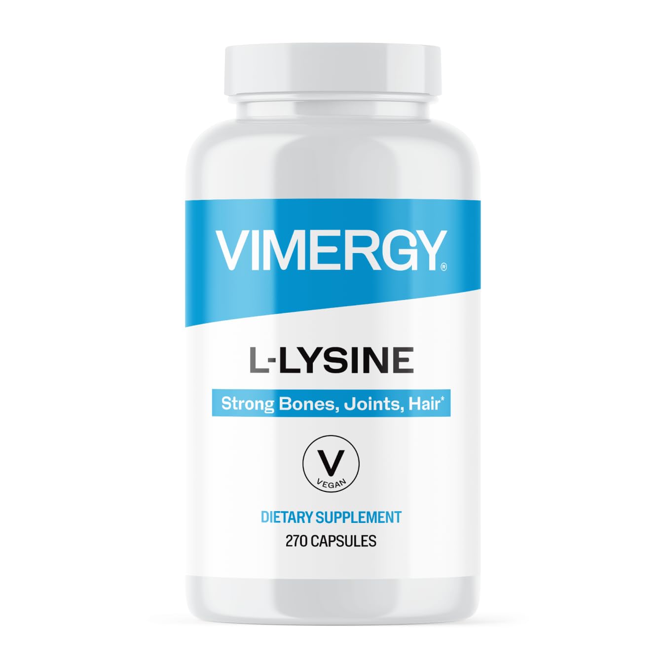 Vimergy Lisina: cápsulas para apoyar piel, cabello y uñas.