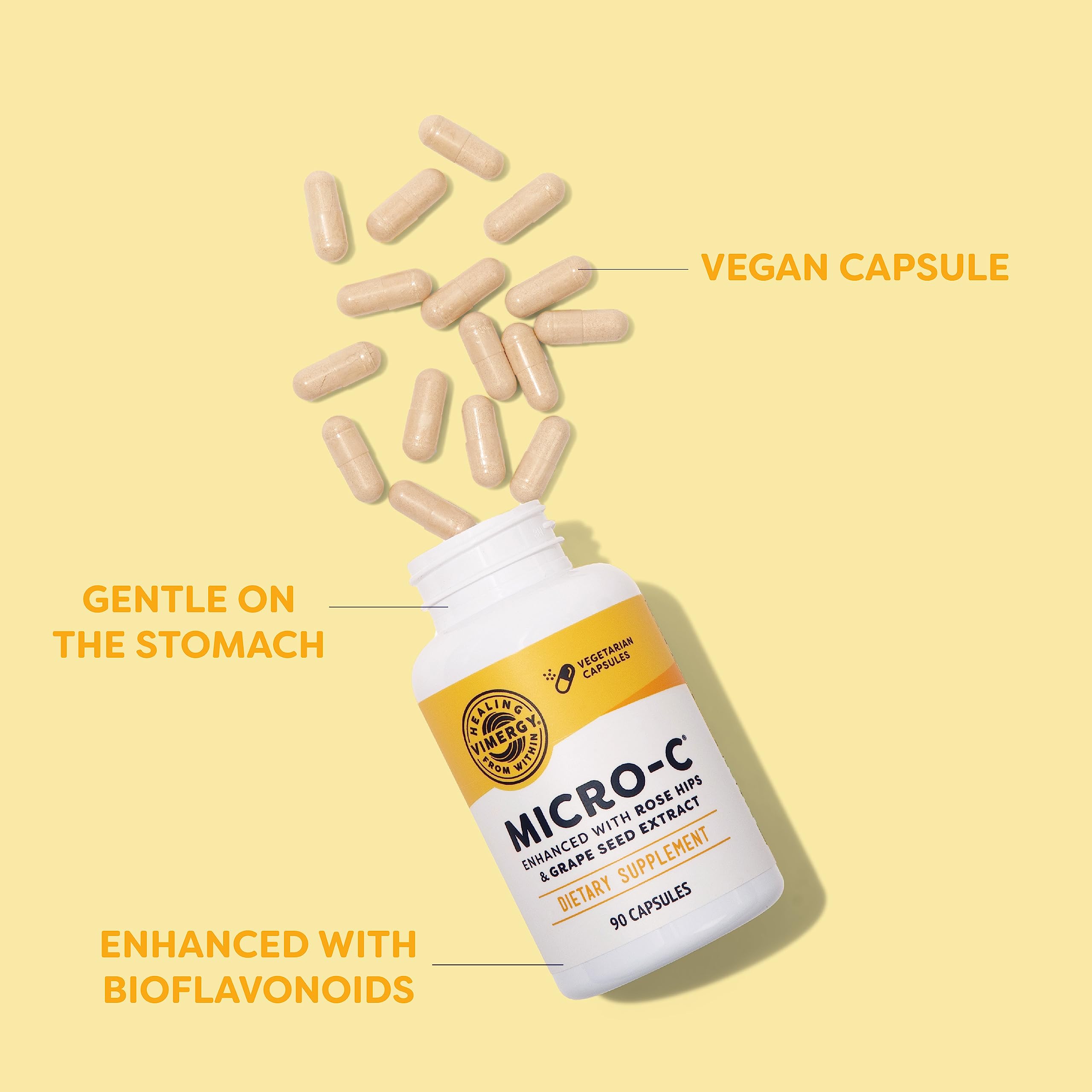 Vimergy Micro-C Cápsulas: botella de viaje para llevar a donde vayas.