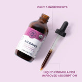 Vimergy Regaliz mezclado en agua para una bebida digestiva.