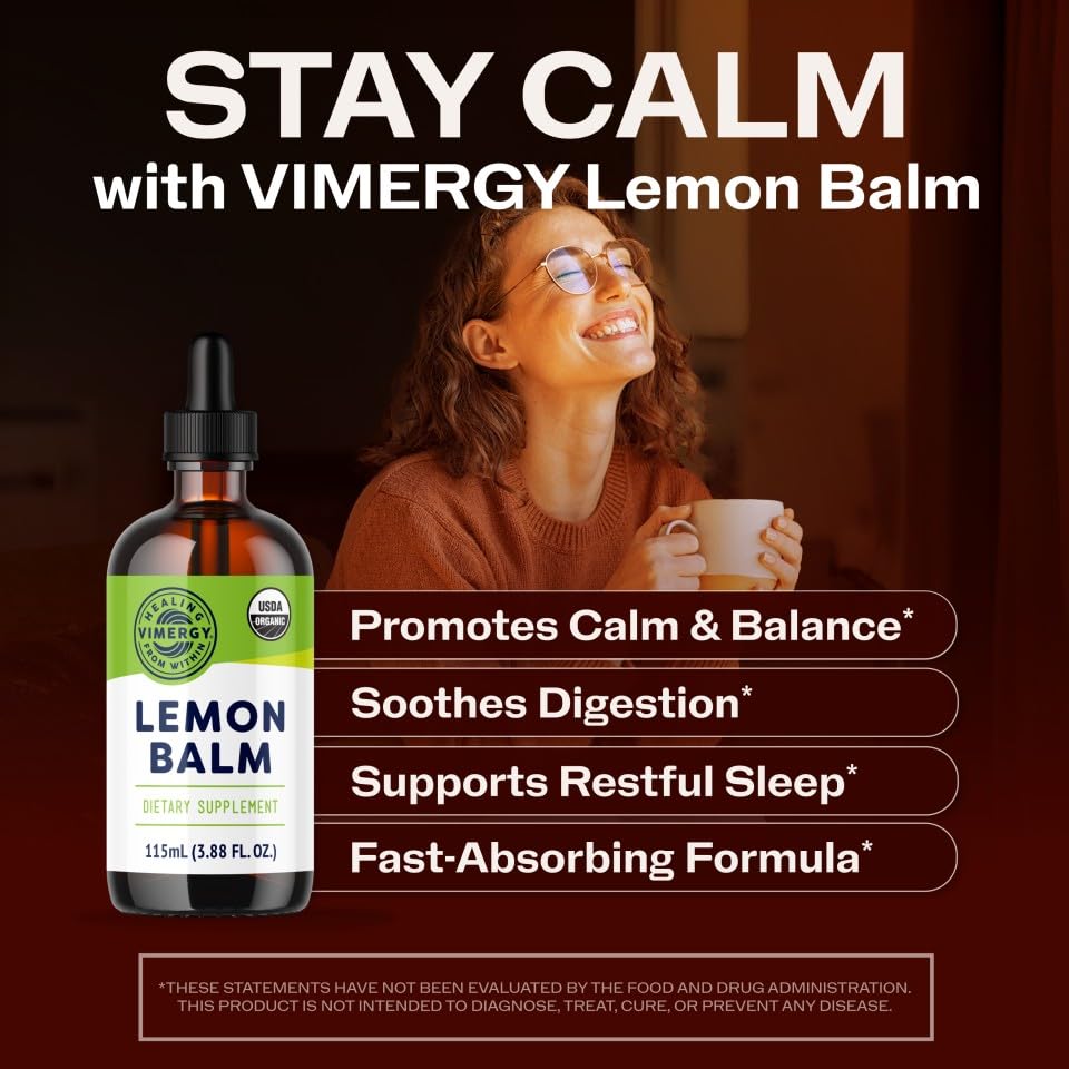Dosis líquida de melisa Vimergy para mezclar en agua o jugo.