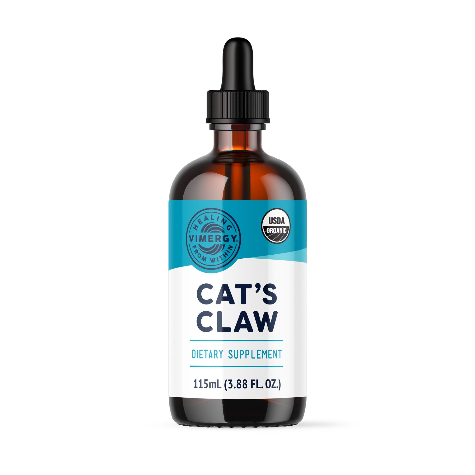 Vimergy Uña de Gato líquido, bote: complemento antioxidante para la rutina diaria.