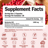 Vimerson Health Bote cápsulas berberina 1800 mg para consumo diario
