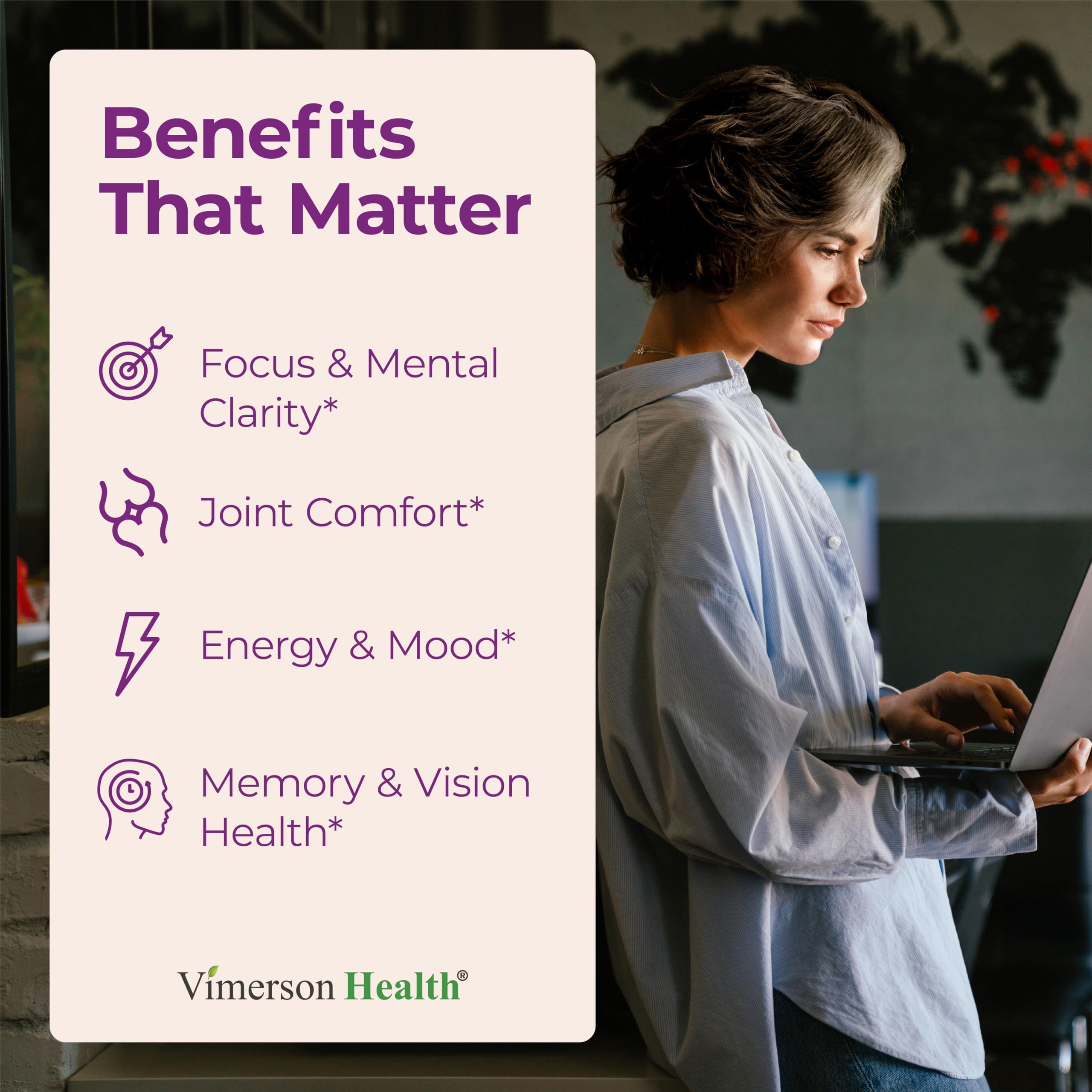 Vimerson Health cúrcuma 1000 mg, cápsulas, ayuda a la inflamación y confort articular.