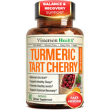 Cápsulas de curcuma-curcumina en botella de Vimerson Health para uso diario.