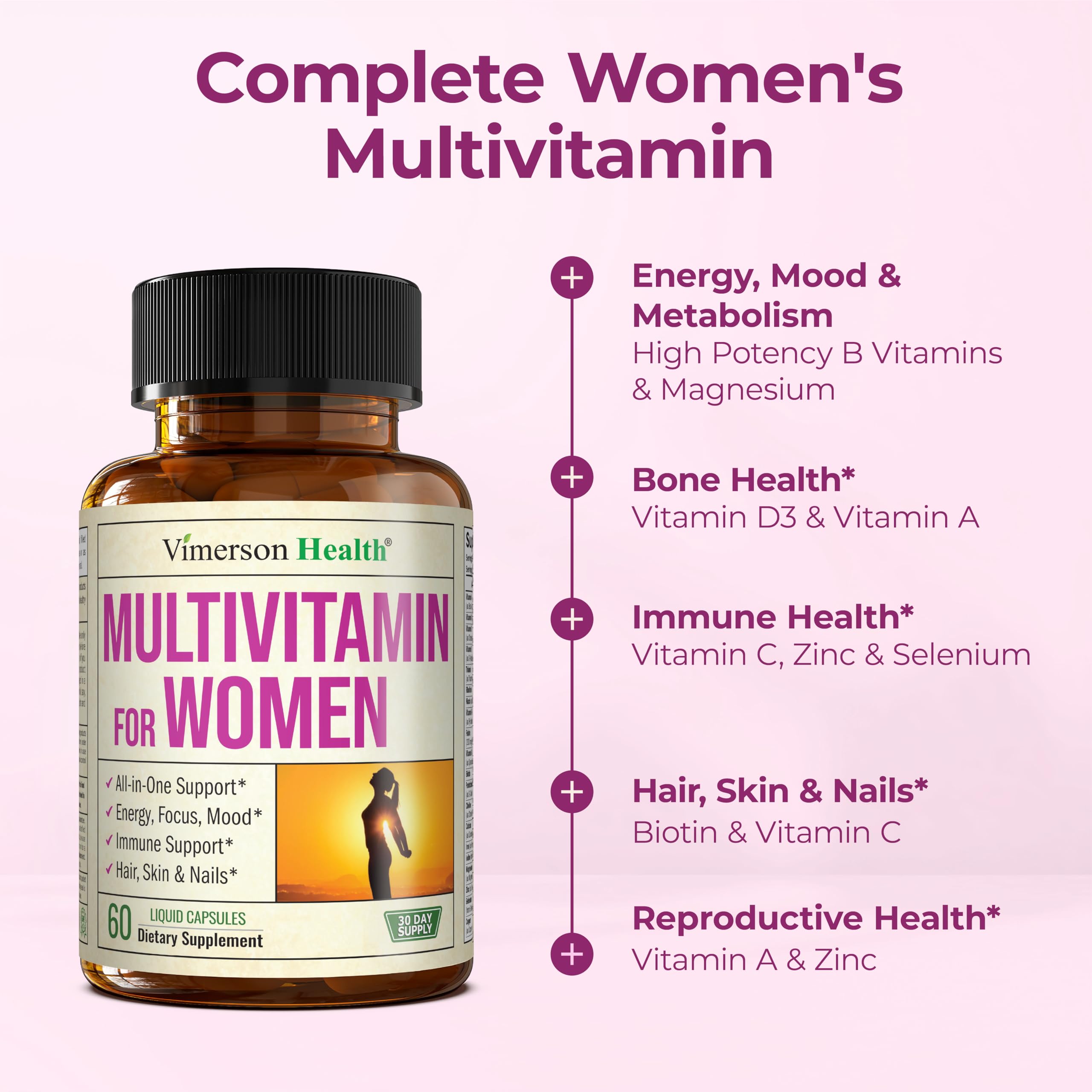 Defensas naturales reforzadas con vitamina C, D3 y zinc.