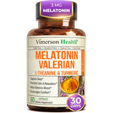 Vimerson Health Melatonina 3 mg: botella para dormir mejor naturalmente.