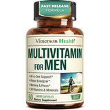 Vimerson Health multivitamínico para hombres, bote de cápsulas, apoyo a la energía diaria.