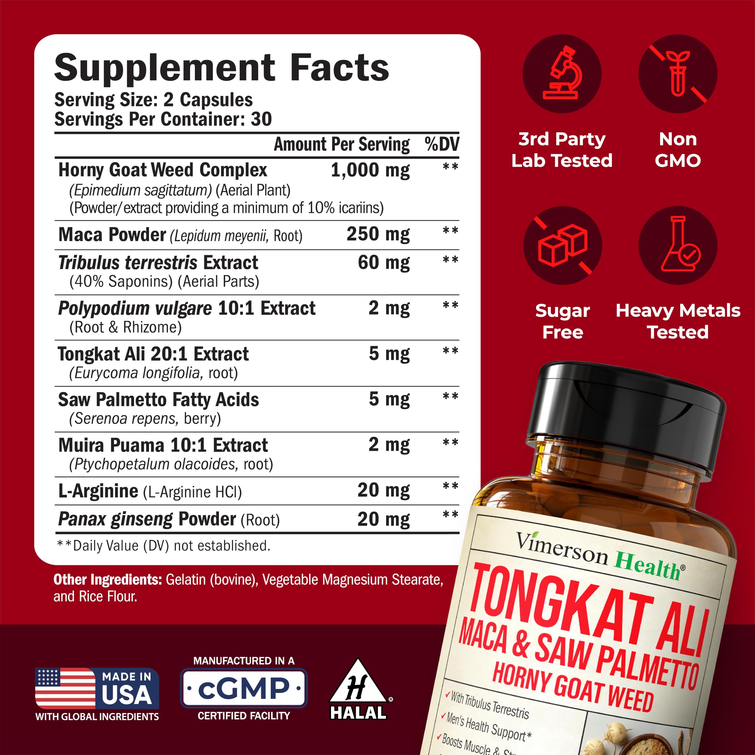 Vimerson HornyGoatWeed fortalecimiento muscular y recuperación potencial.
